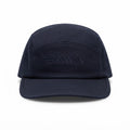 Navy lyocell merino running cap, front view with tonal RAWA embroidery